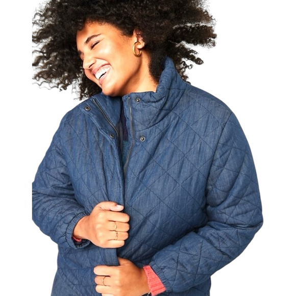 Women's Old Navy Lightweight Diamond Cotton Quilted Jacket, XXL, Blue - Picture 10 of 16